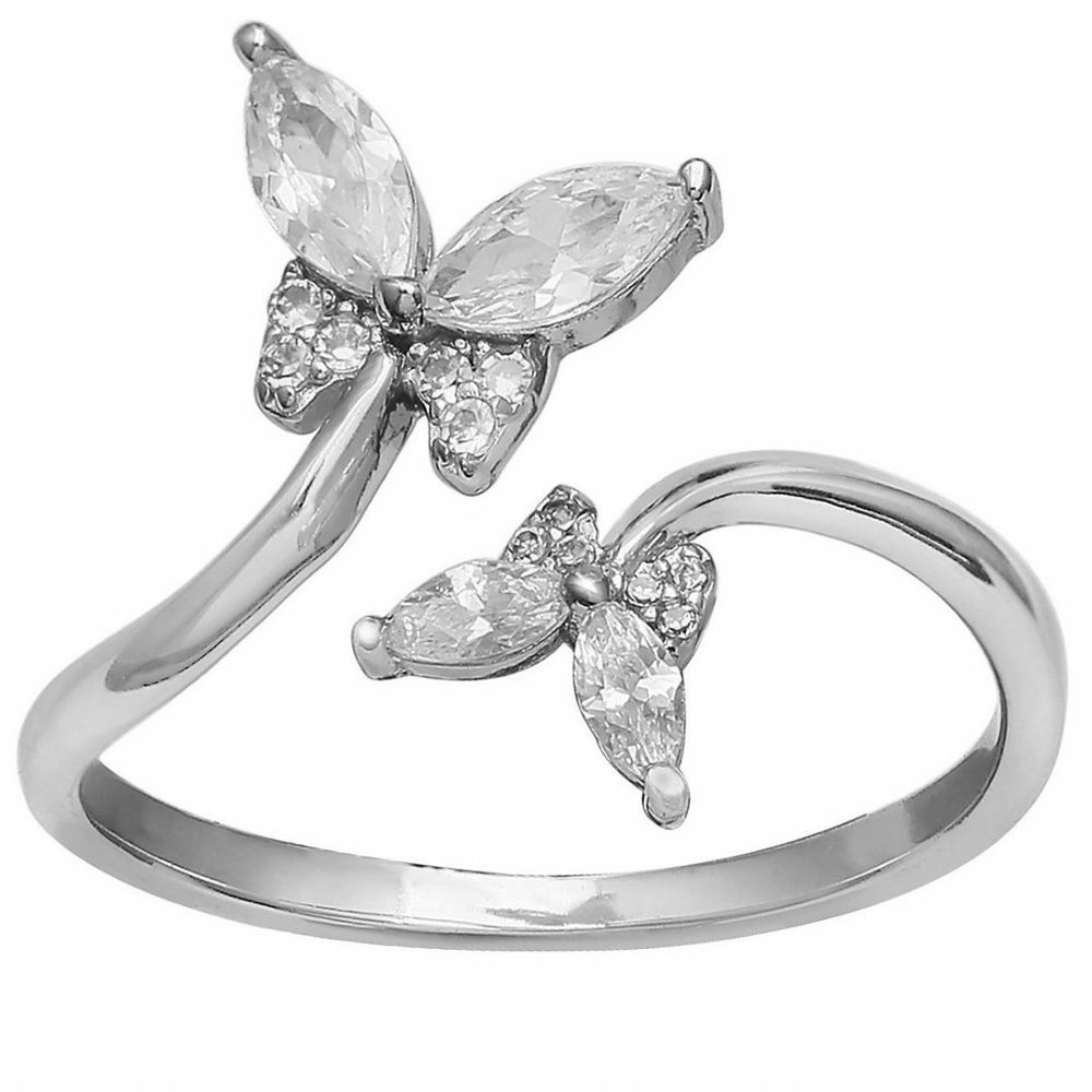 Sterling Silver Cubic Zirconia Butterfly Ring 49$